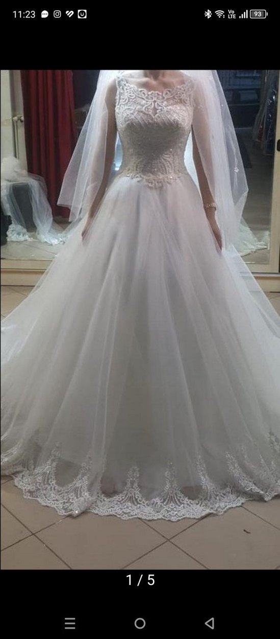 Beyaz Straplez A Kesim Gelinlik - Görsel 5