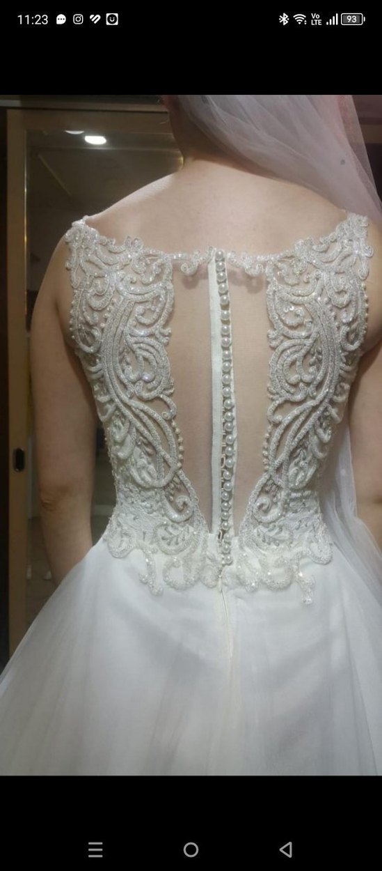 Beyaz Straplez A Kesim Gelinlik - Görsel 4