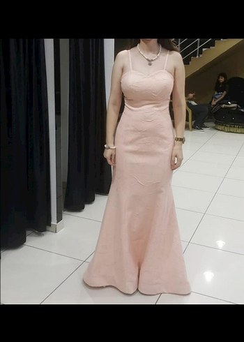 Dantel Detaylı Straplez Pembe Mini Elbise - Görsel 11