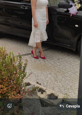 Dantel Detaylı Straplez Pembe Mini Elbise - Görsel 2