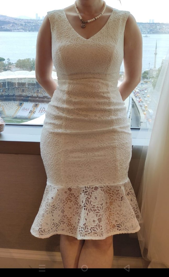 Dantel Detaylı Straplez Pembe Mini Elbise - Görsel 3