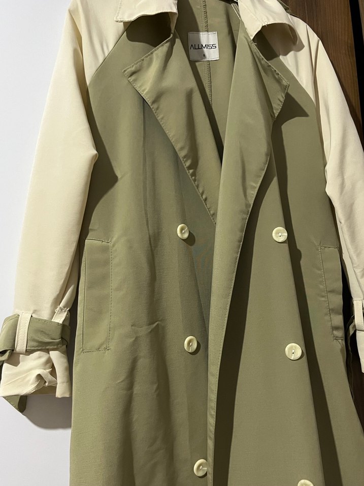 Bej Uzun Kadın Trençkot - Görsel 2