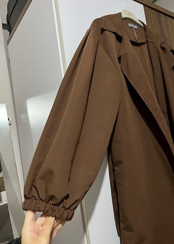 Kadın Kahverengi Uzun Trench Coat - Görsel 3