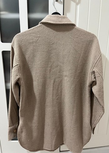 Bej Düğmeli Kadın Keten Ceket - Görsel 2