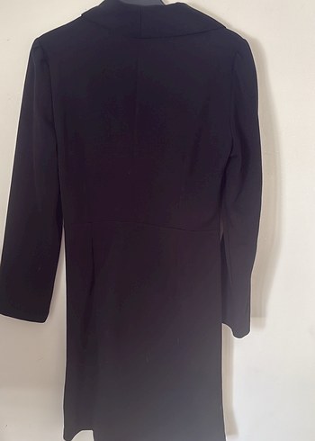 Uzun Kollu Drapeli Siyah elbise - Görsel 2