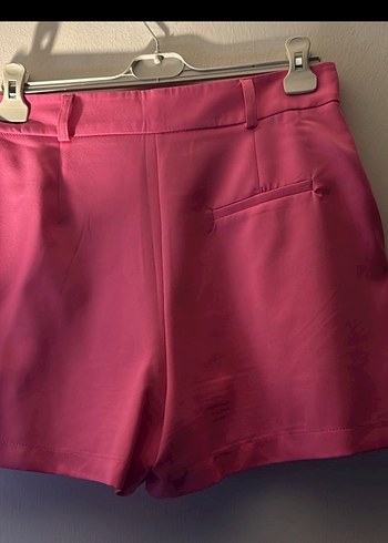 Kadın Pembe Mini Yüksek Bel Şort - Görsel 2