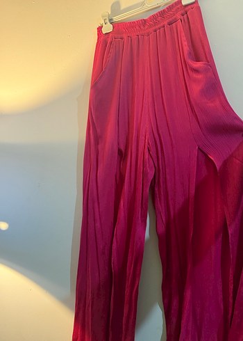 Pembe Pilili Bol Kesim pantolon - Görsel 4