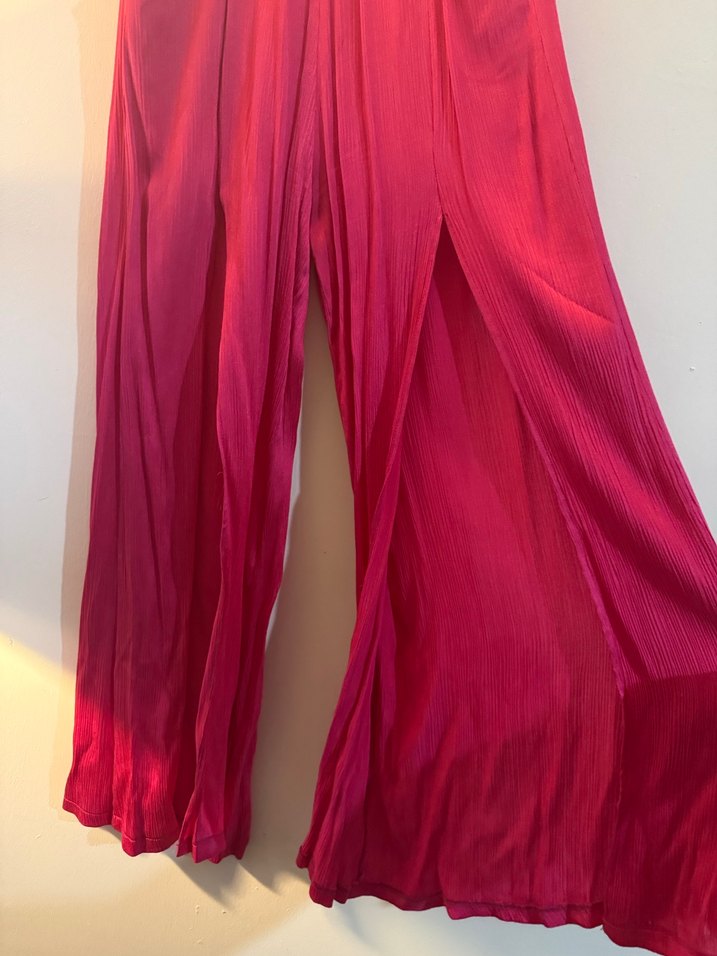 Pembe Pilili Bol Kesim pantolon - Görsel 2