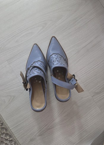 Gri Blok Topuklu Kadın Günlük Ayakkabı - Görsel 2