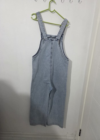 Gri Denim Kadın Salaş Tulum - Görsel 2