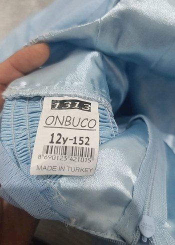 Mavi Pilili Uzun Abiye Elbise - Görsel 3