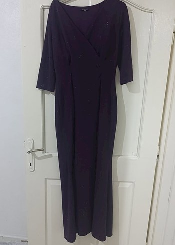 Mor Kadın Kalem Elbise Midi Boy - Görsel 2