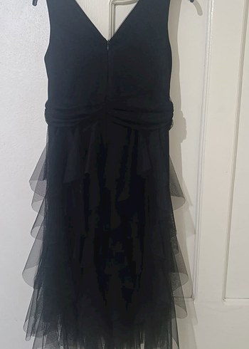 Uzun Siyah Drapeli V Yaka Gotik Elbise - Görsel 4