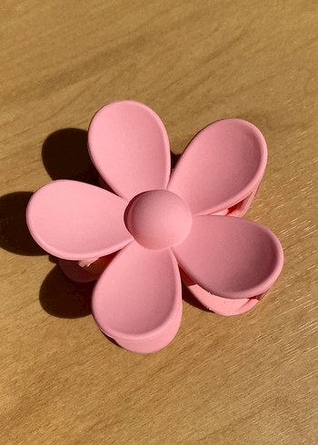 Pembe Çiçek Desenli Saç Tokası