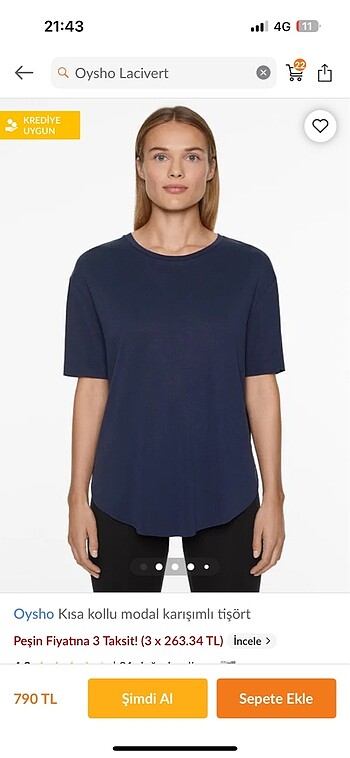 lacivert oysho tshirt