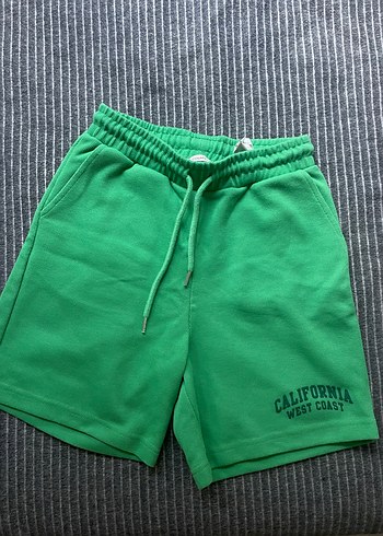 Yeşil Pamuklu Mini Spor Şort