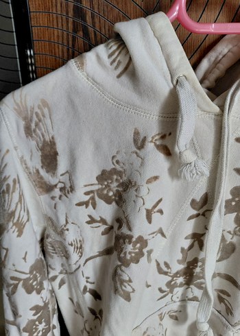 m Beden Düğmeli Yüksek Yaka Kadın Sweatshirt
