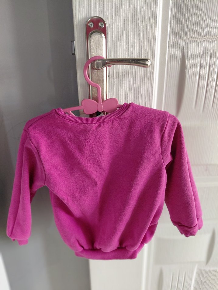 Kız Çocuk Renkli Baskılı Pembe Sweatshirt - Görsel 2