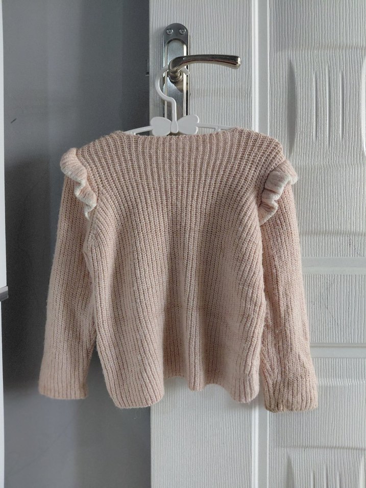 Kız Çocuk Bej Örgü Hırka - Görsel 2