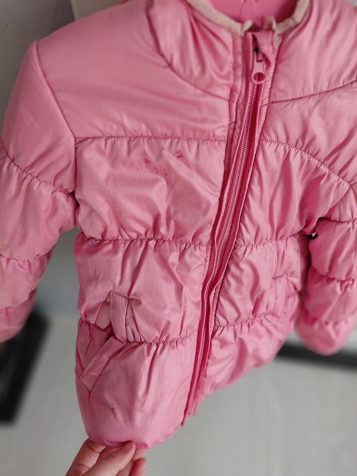 Kız Çocuk Pembe Fermuarlı Mont - Görsel 3