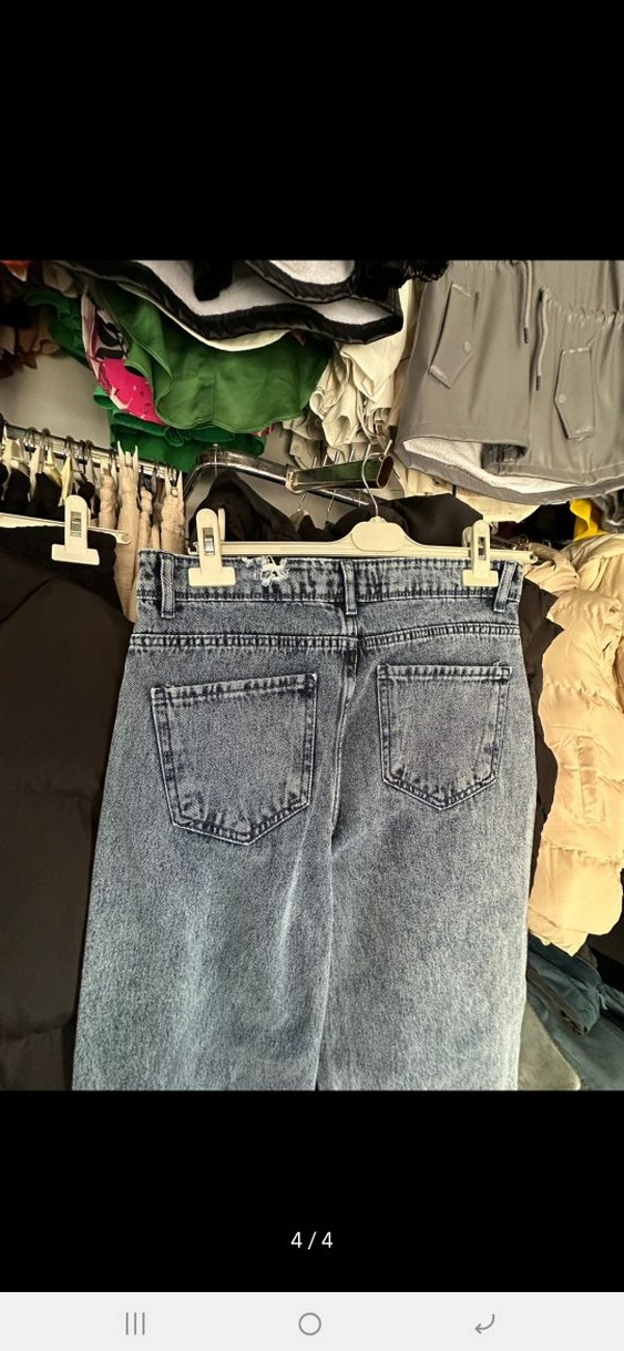 bol paça yüksel bel jean - Görsel 4