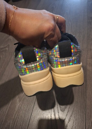 Renkli Payetli Platform Sneakers - Görsel 3