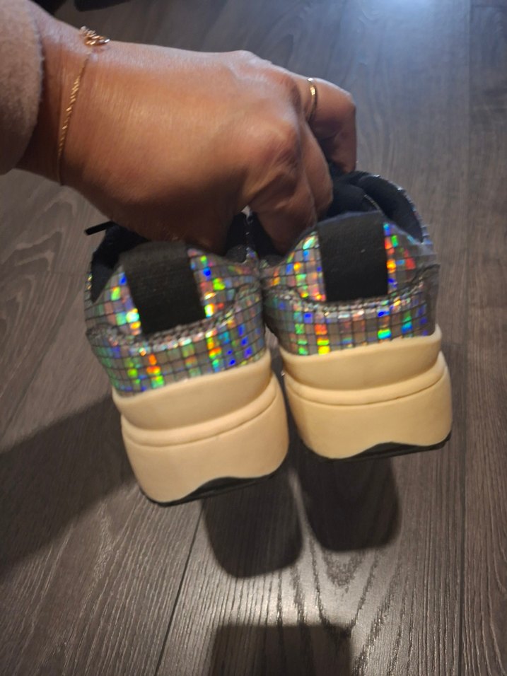 Renkli Payetli Platform Sneakers - Görsel 3