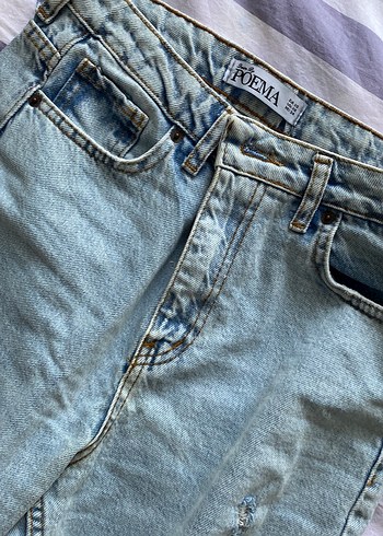 34 Beden Gevşek Kesim Yırtık Kadın Denim Pantolon