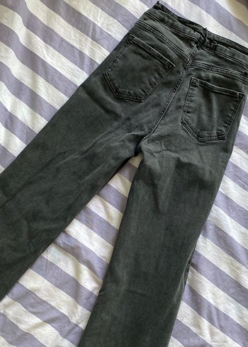 29 Beden Gri Regular Fit Midi Kadın Kot Pantolon