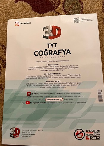  TYT Coğrafya 3D Soru Bankası 2025