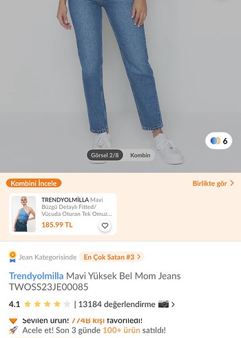 Trendyol & Milla Trendyolmilla Mavi Yüksek Bel Mom Jeans
