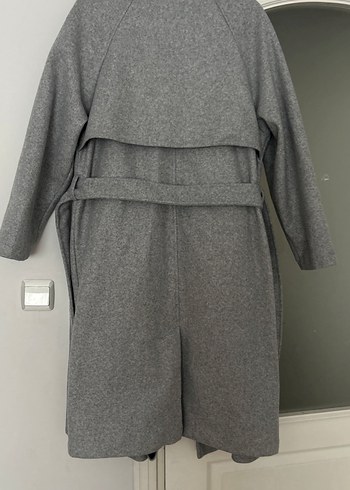 Gri Çift Düğmeli Kaban - Görsel 2