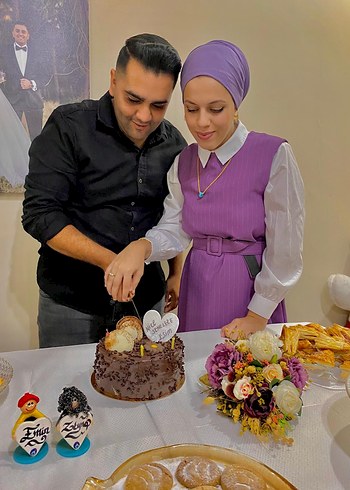 mor jile uzun tesettür elbise