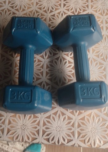 3 KG Mavi Plastik Dambıl Çift Set 300