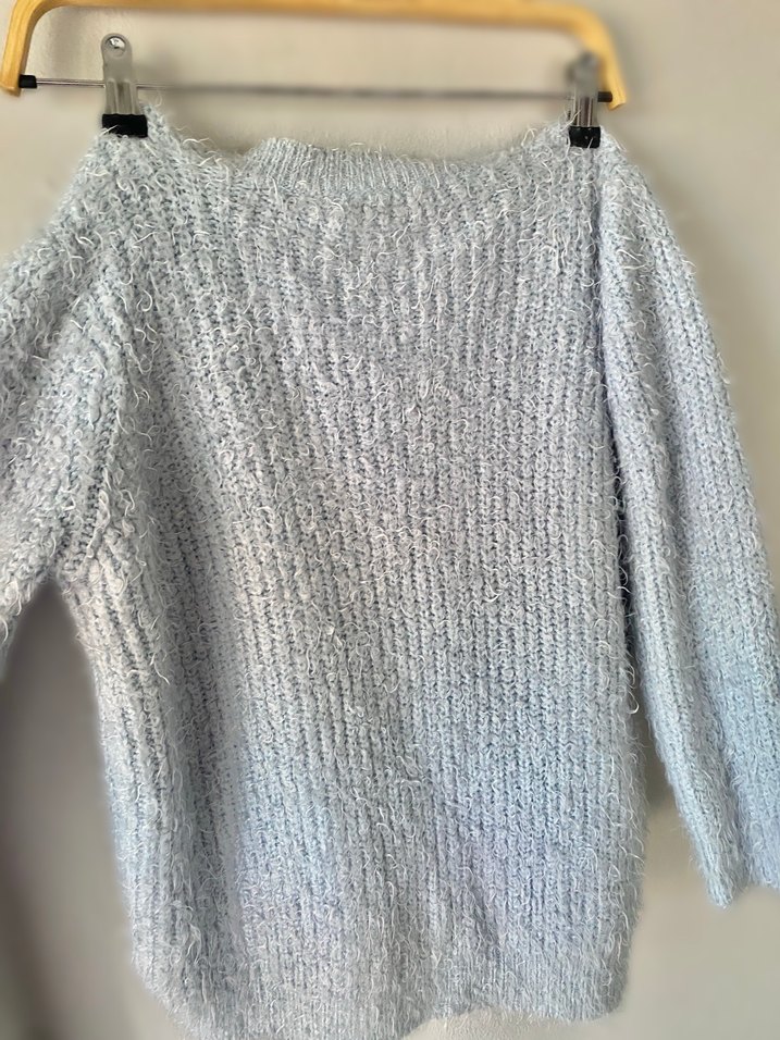 Gri Örgü Uzun Kollu Kadın Hırka - Görsel 2