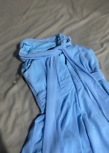 Mavi kısa gece Elbise - Görsel 3