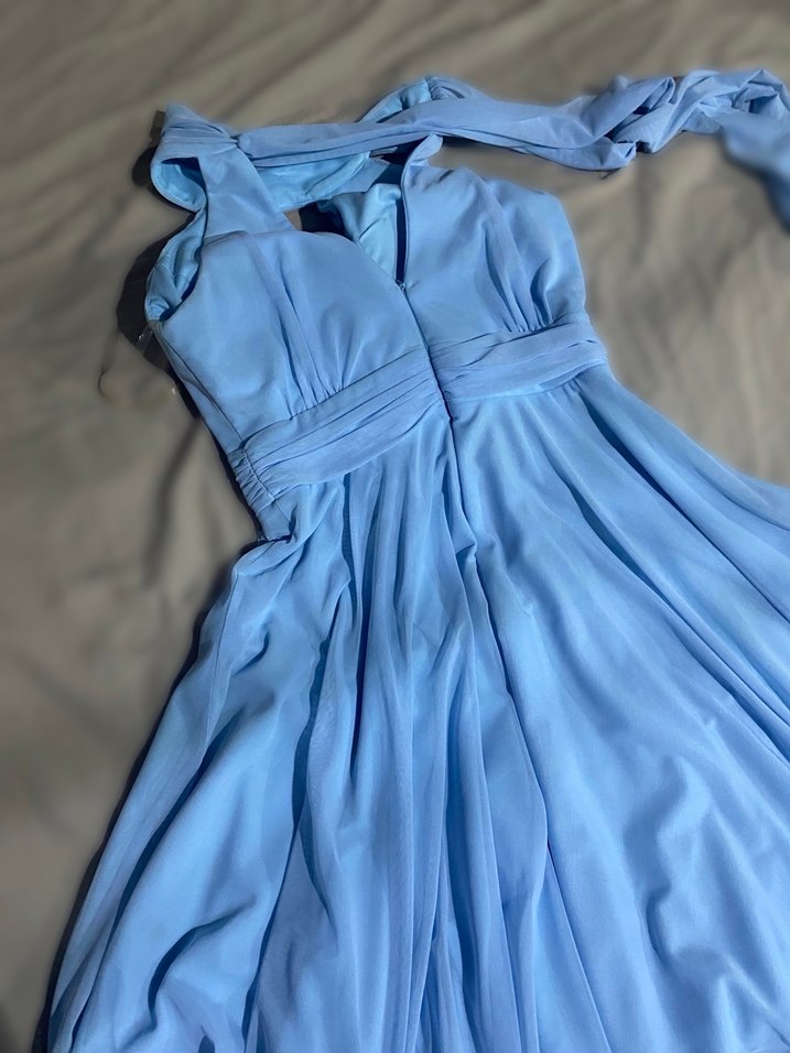 Mavi kısa gece Elbise - Görsel 2