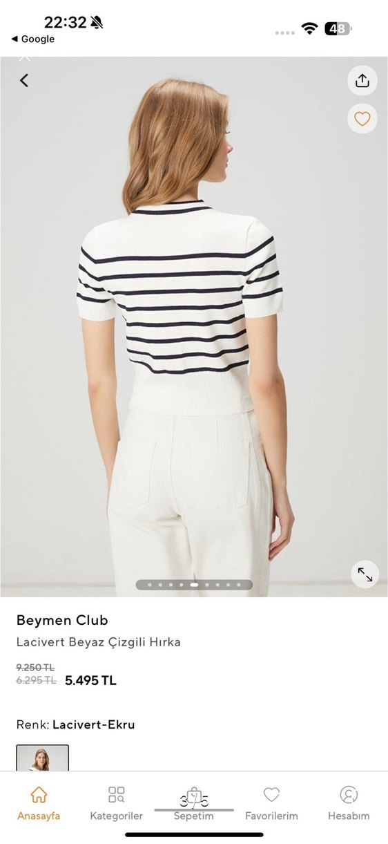 Beymen Club Çizgili Kısa Kollu Hırka - Görsel 2