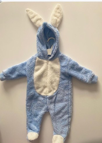 Kapüşonlu Pembe Bebek Tulumu Kulaklı - Görsel 3