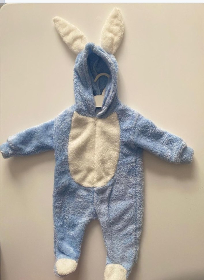 Kapüşonlu Pembe Bebek Tulumu Kulaklı - Görsel 3