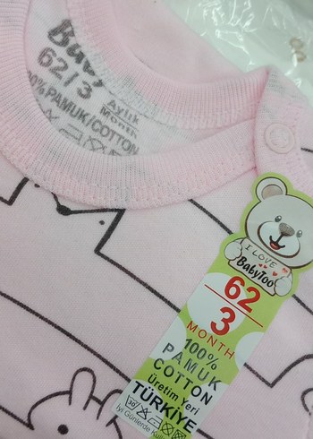 Pembe Uzun Kollu Bebek Zıbın - Görsel 3