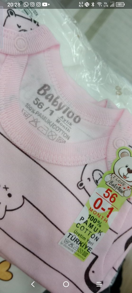 Pembe Uzun Kollu Bebek Zıbın - Görsel 2