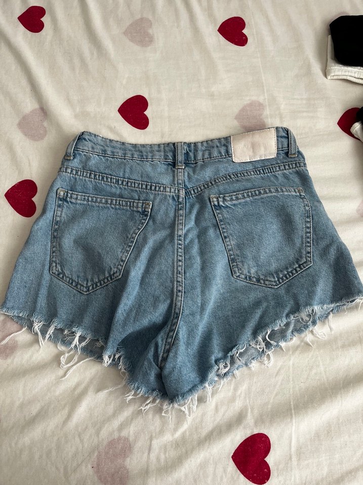 Kadın Mavi Denim Mini Şort - Görsel 2