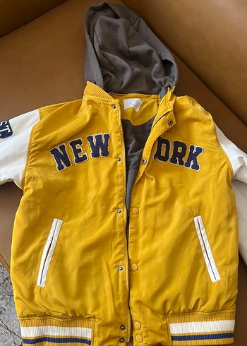 Sarı Erkek Çocuk fermuarlı Streetwear Ceket
