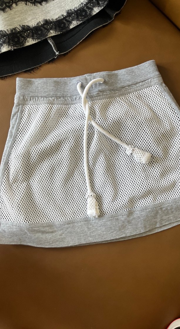 Kız cocuk Dantel Detaylı Gri Mini Etek - Görsel 2