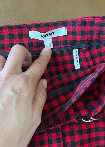 3 etek tek fiyata Renkli Ekose ve Denim Pilili Mini Etekler - Görsel 7