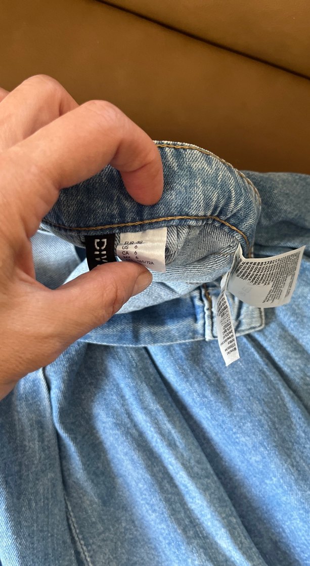 3 etek tek fiyata Renkli Ekose ve Denim Pilili Mini Etekler - Görsel 5