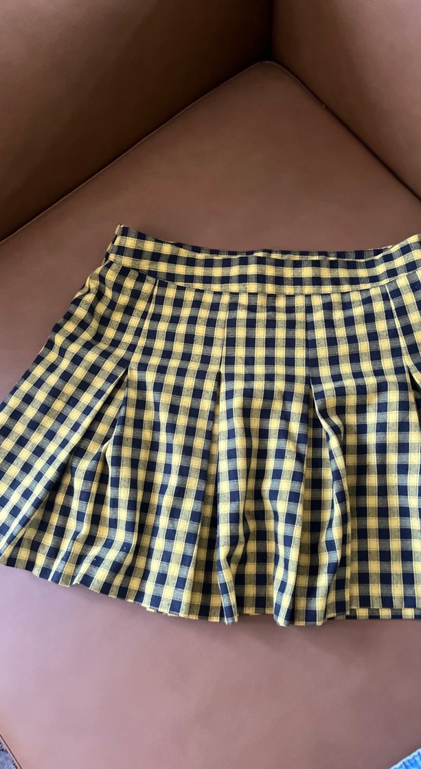 3 etek tek fiyata Renkli Ekose ve Denim Pilili Mini Etekler - Görsel 2