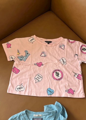 Patrizia marka beyaz taşlı kız cocuk Mini Tişört - Görsel 6