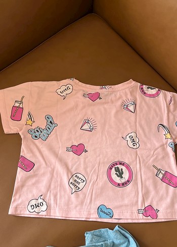 Patrizia marka beyaz taşlı kız cocuk Mini Tişört - Görsel 8